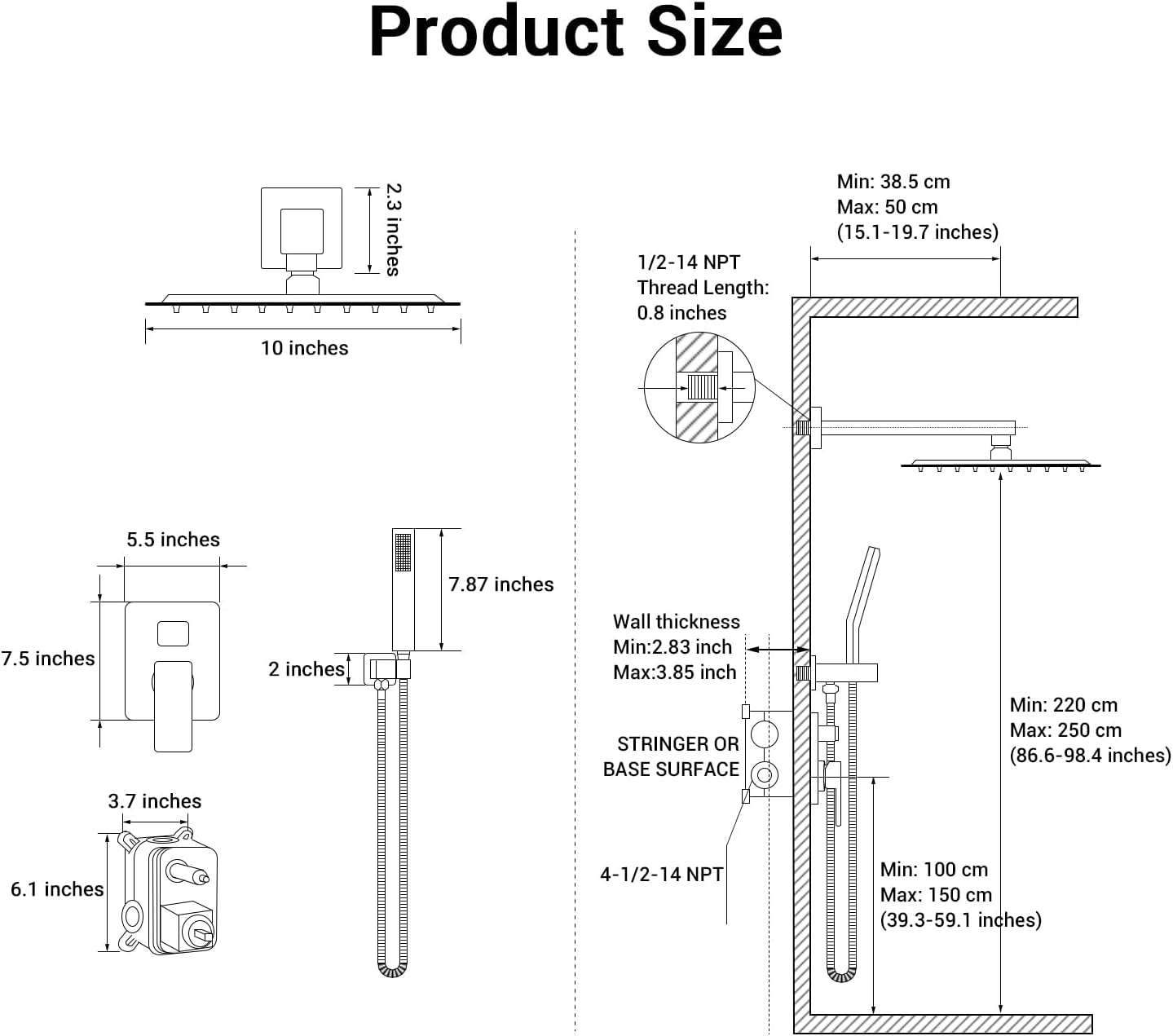 Rainfall Shower Set – Brushed Nickel