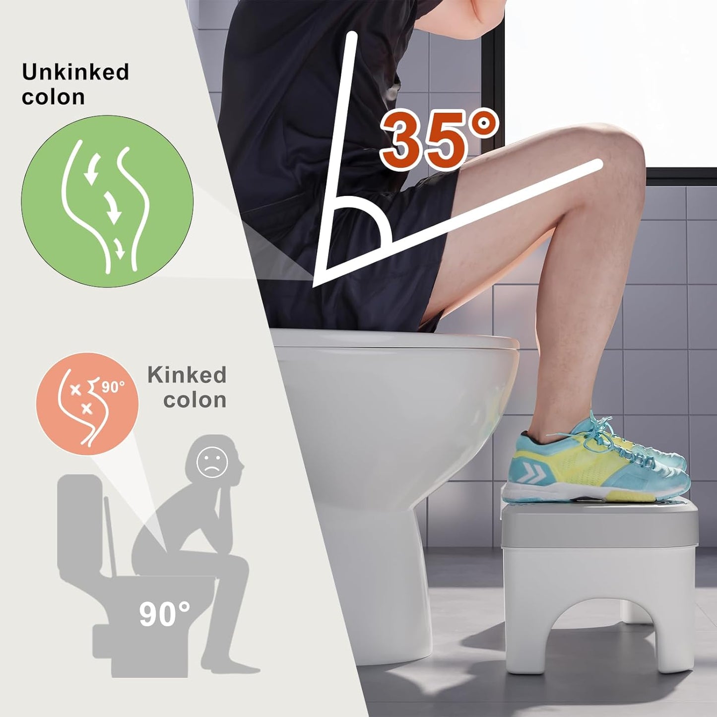 7" Squat Toilet Stool – Non-Slip