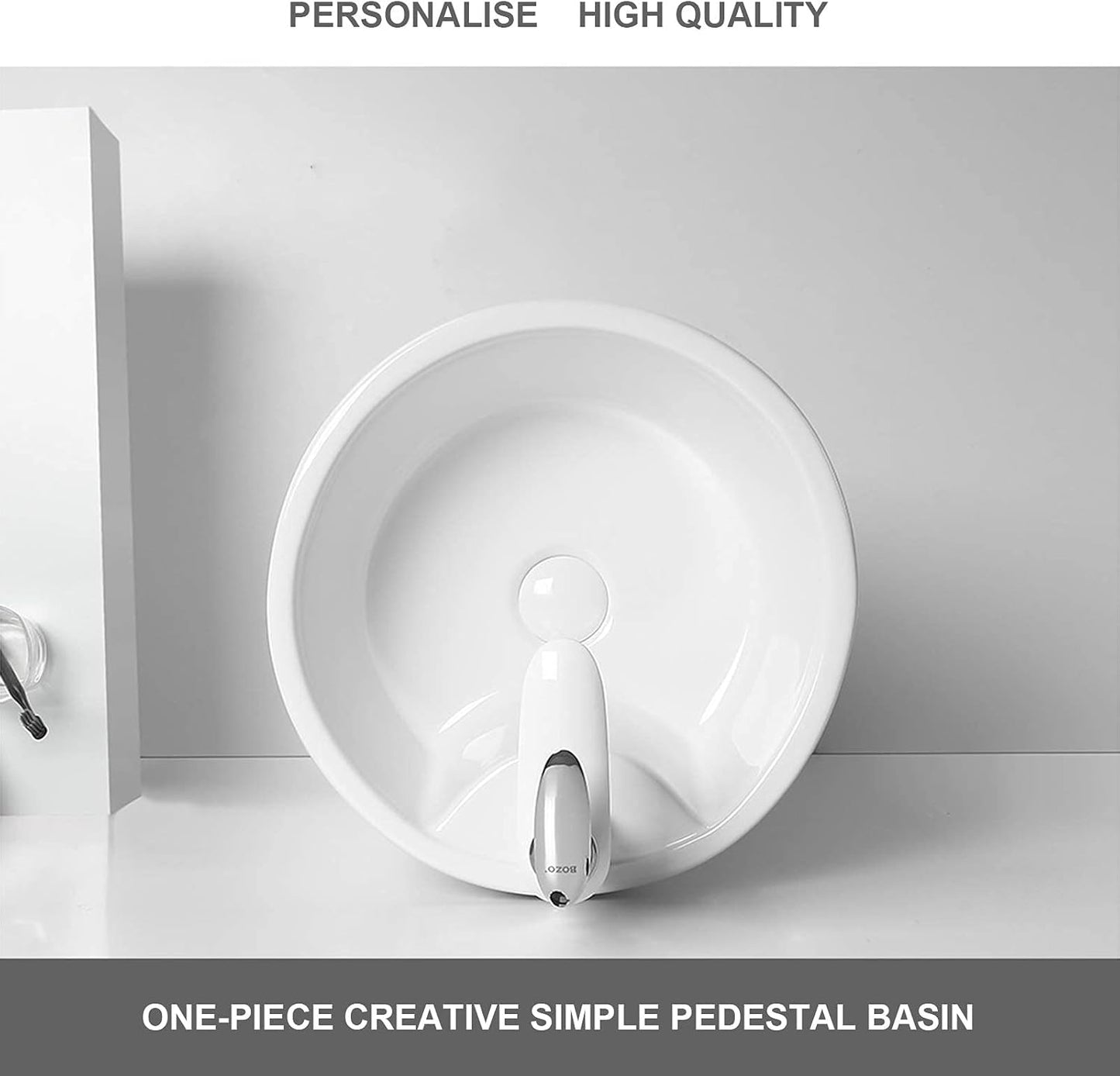 Siamese Round Vessel Sink, White