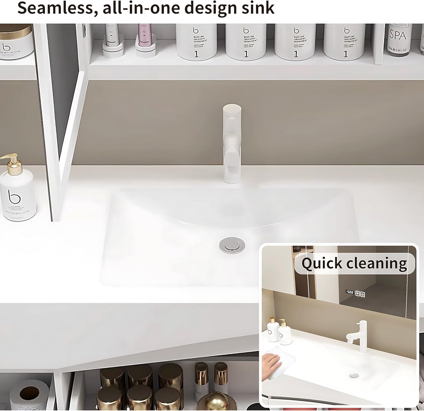 40" Floating Vanity w/ LED Mirror