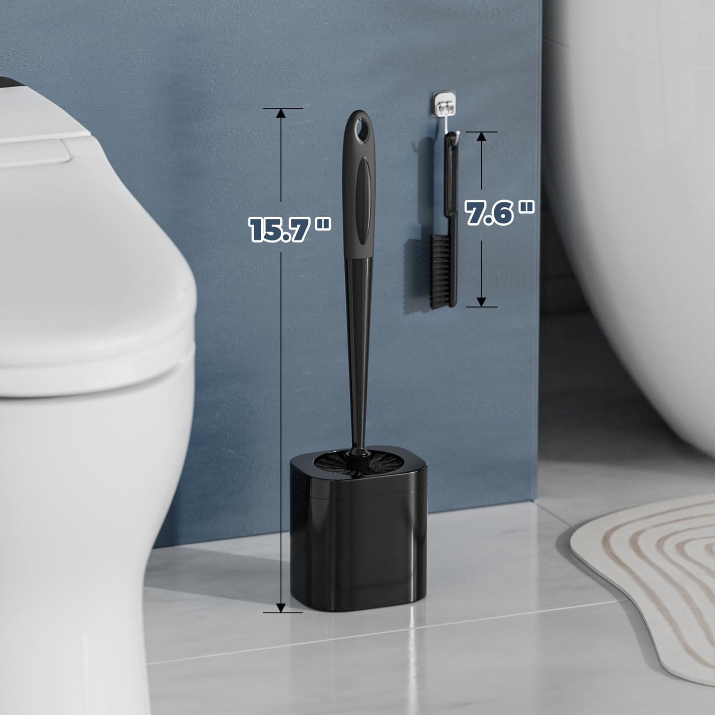 4-Pack Toilet Brush & Holder Set, White
