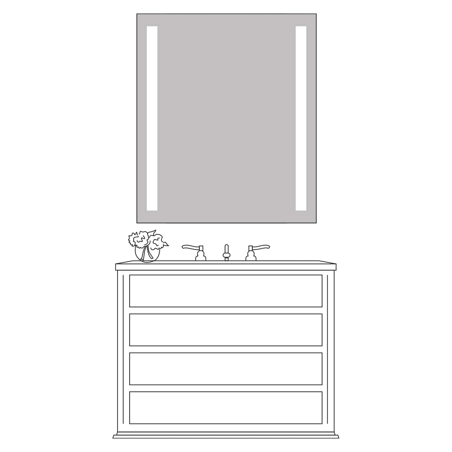 36x36" LED Lighted Bathroom Mirror