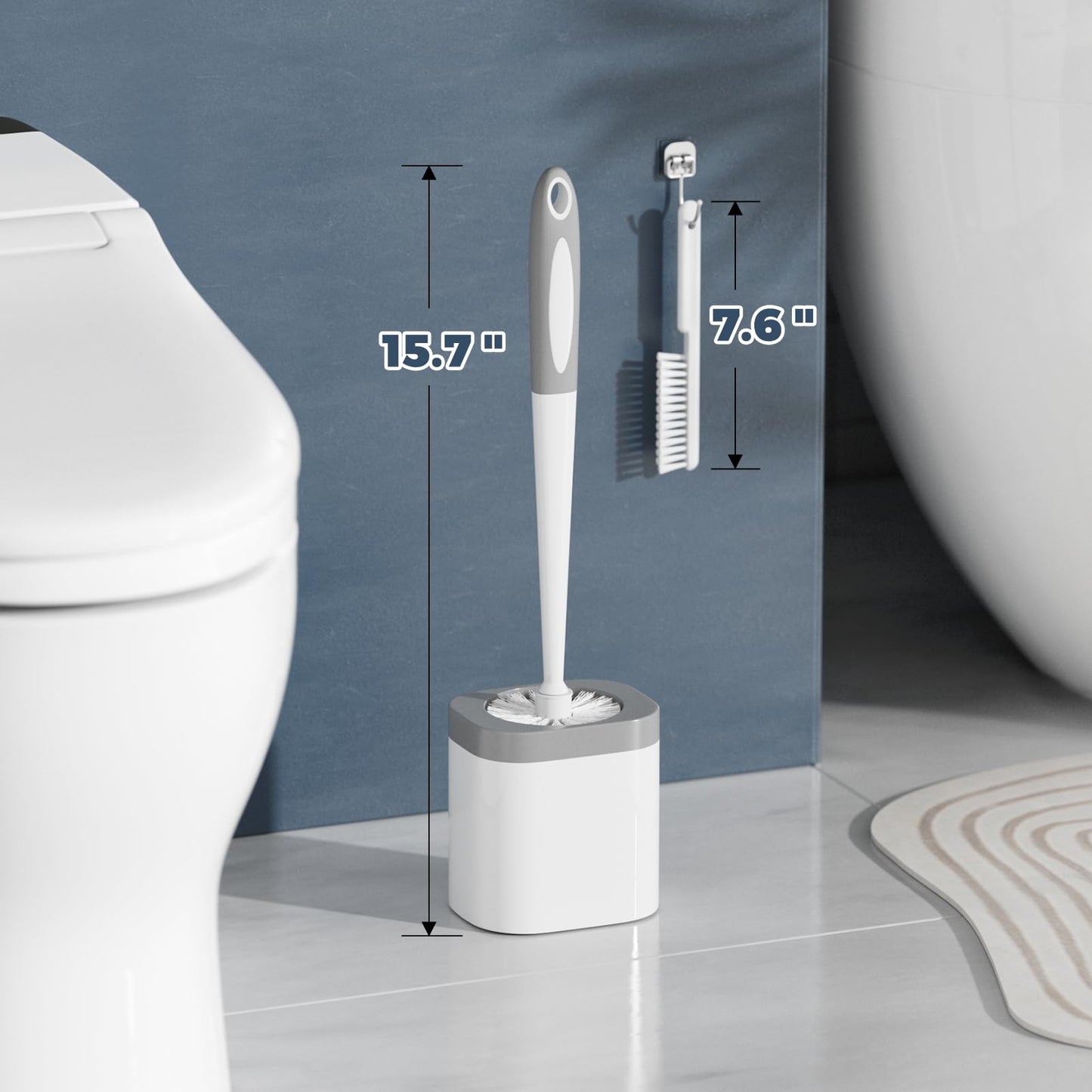 4-Pack Toilet Brush & Holder Set, White