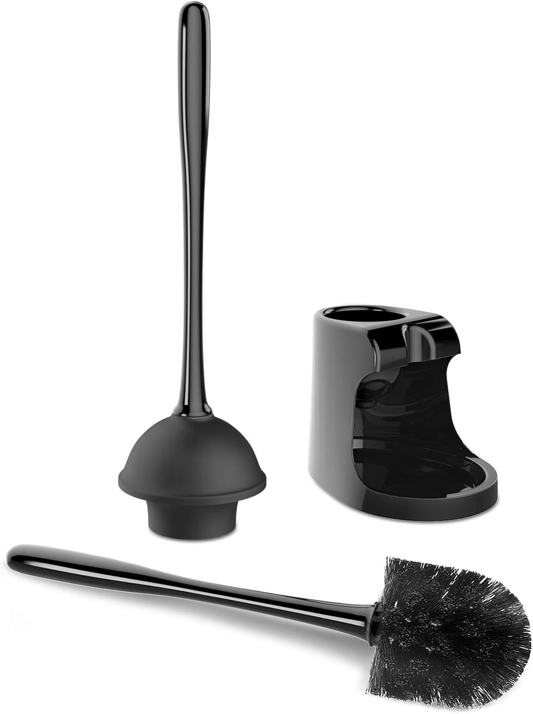 MR.SIGA Toilet Plunger & Brush Combo, Black