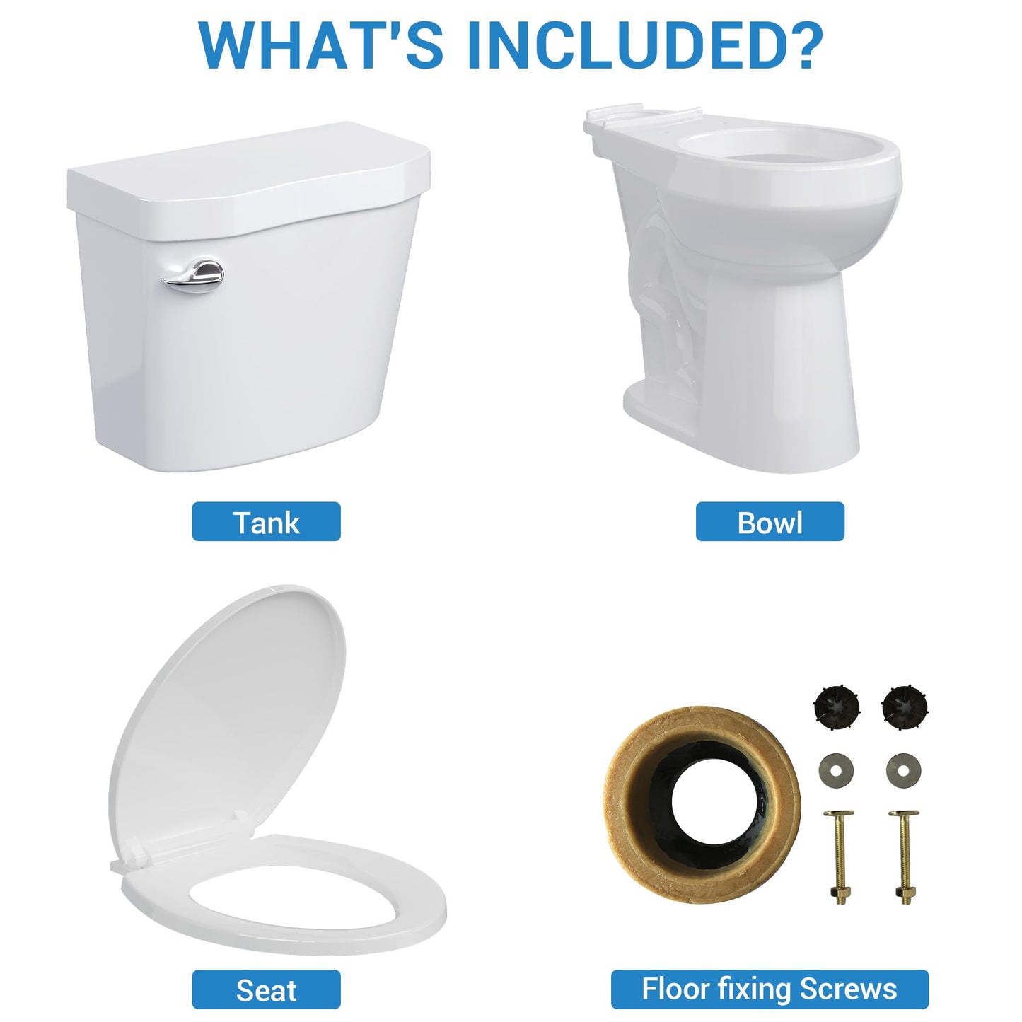 21" ADA Toilet – Dual Flush, White