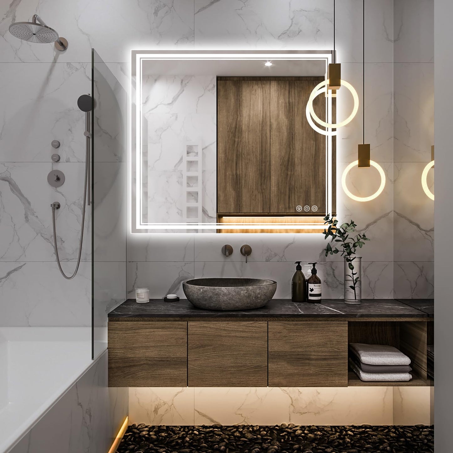 110x40" LED Bathroom Mirror