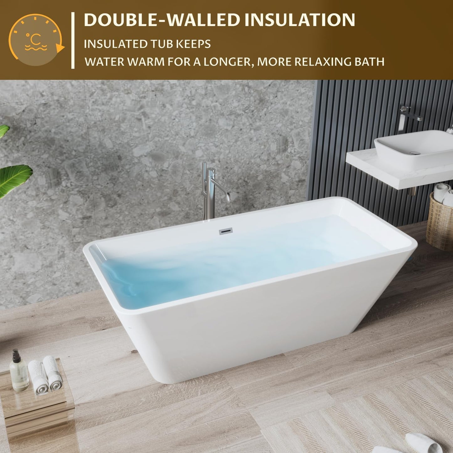 59" Freestanding Tub - White