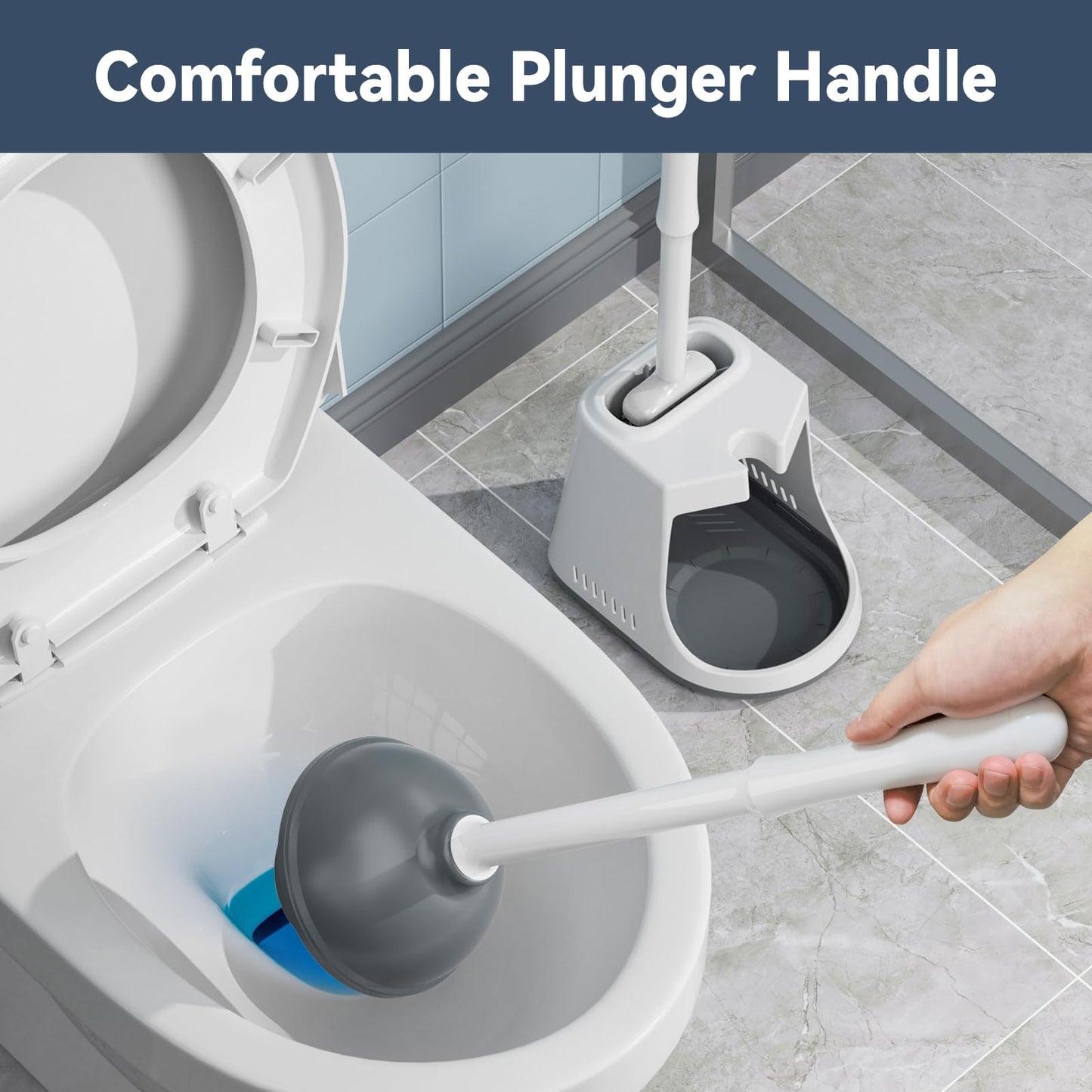Toilet Brush & Plunger Set – White