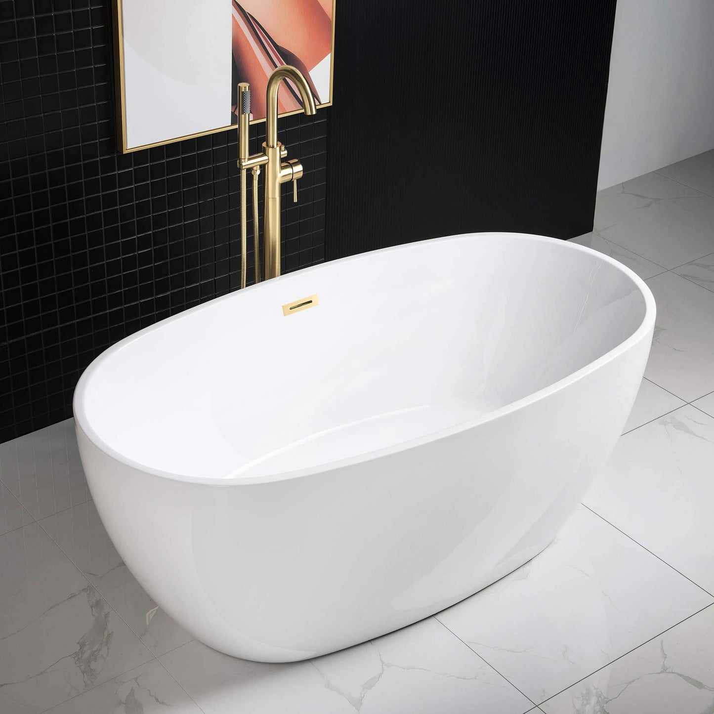59" WOODBRIDGE Tub - White