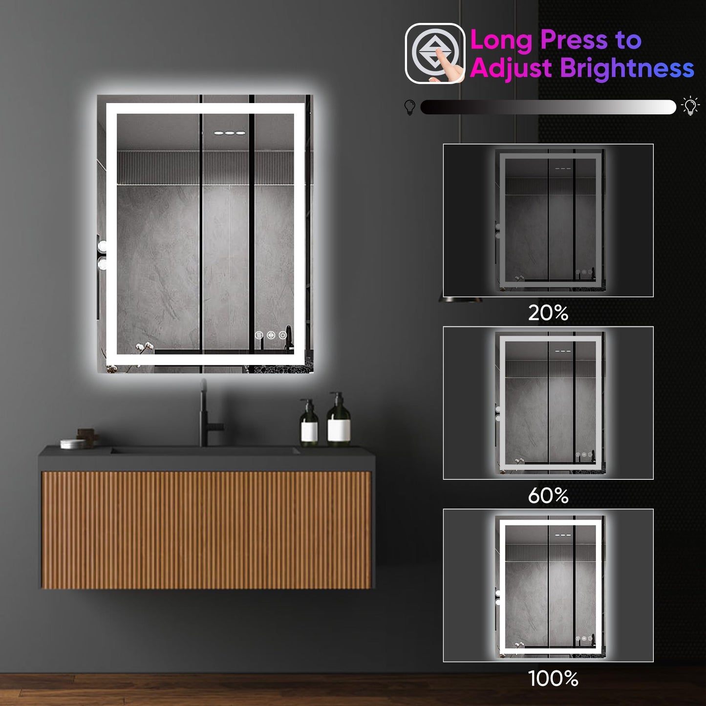 Antok 36x48 LED Bathroom Mirror