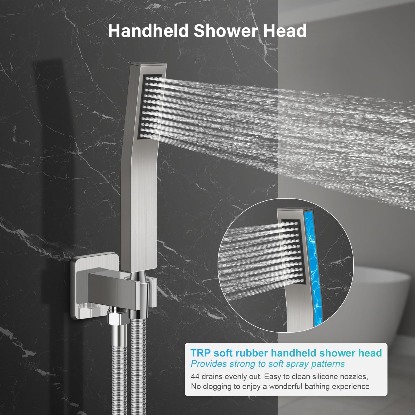 Black Shower Faucet Set - 10"