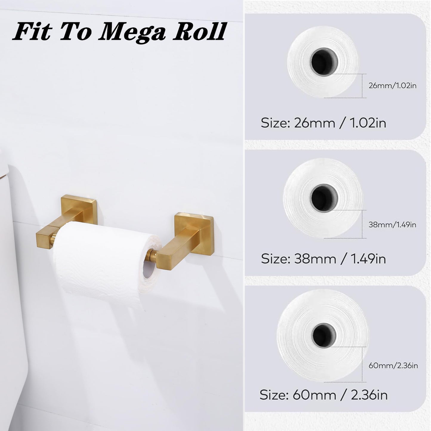 Brushed Gold Wall-Mount Toilet Paper Holder
