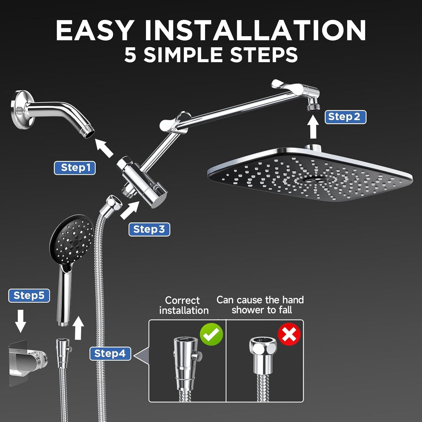 Veken Rain & Handheld Shower