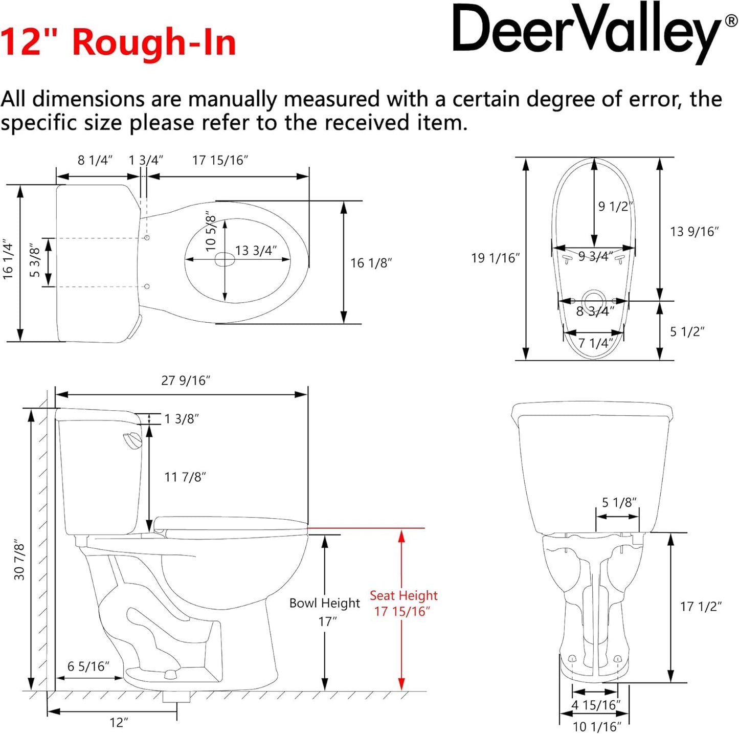 DeerValley ADA Toilet – 1.0 GPF