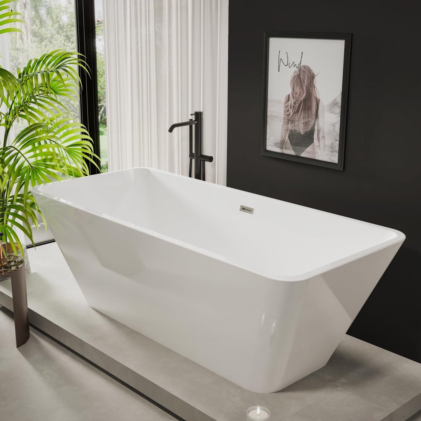 59" Freestanding Tub - White