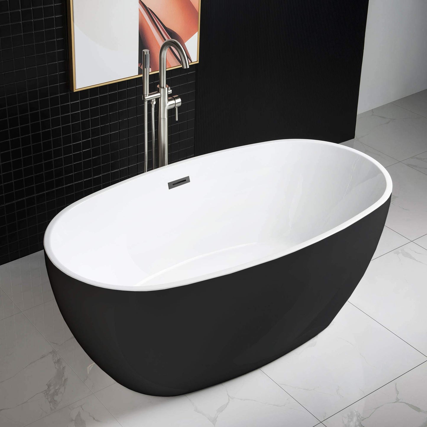 59" WOODBRIDGE Tub - White