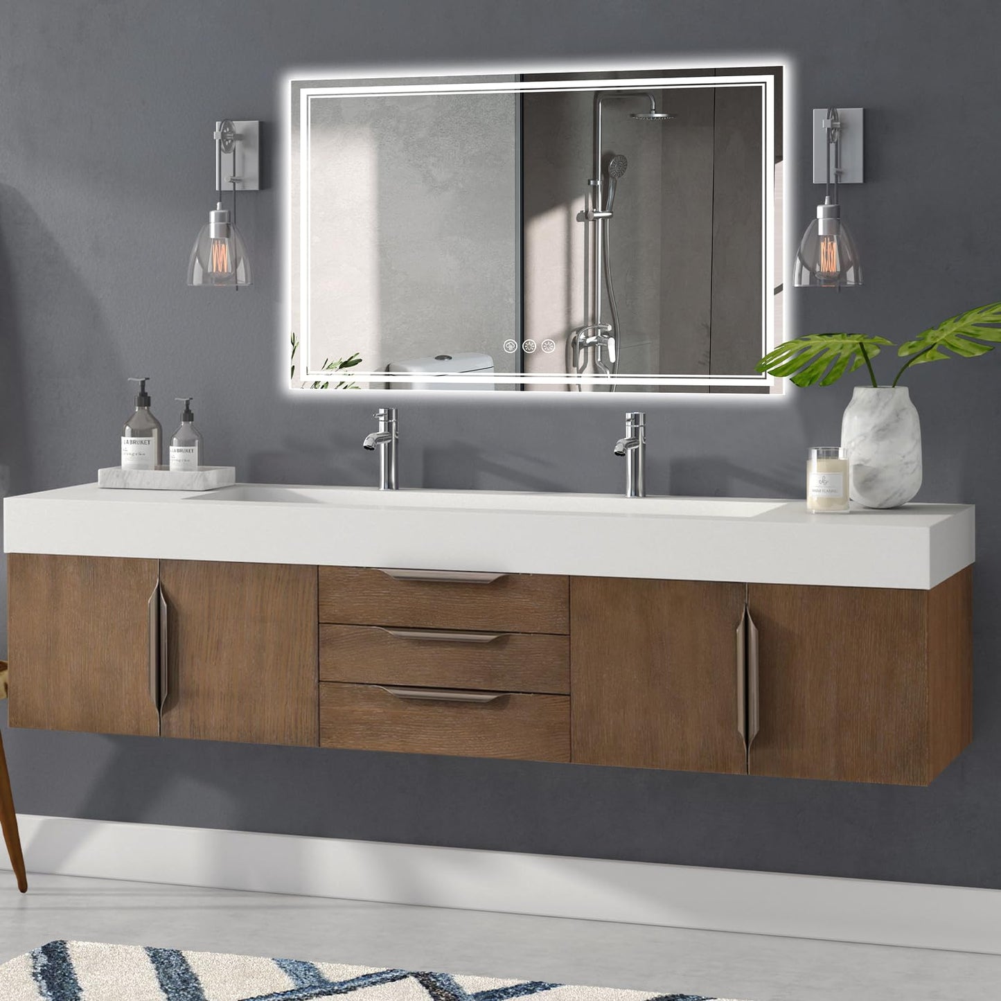 110x40" LED Bathroom Mirror