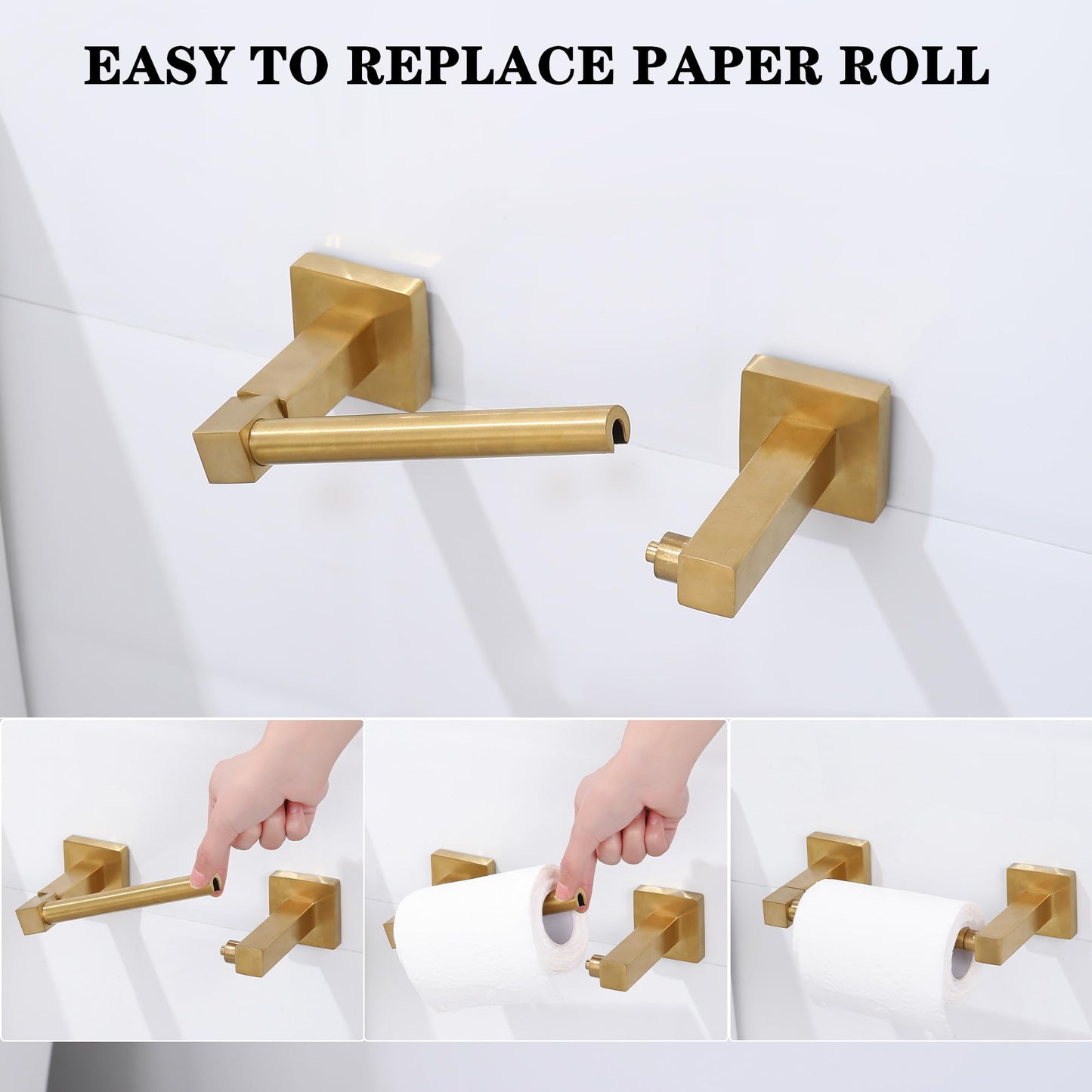 Brushed Gold Wall-Mount Toilet Paper Holder