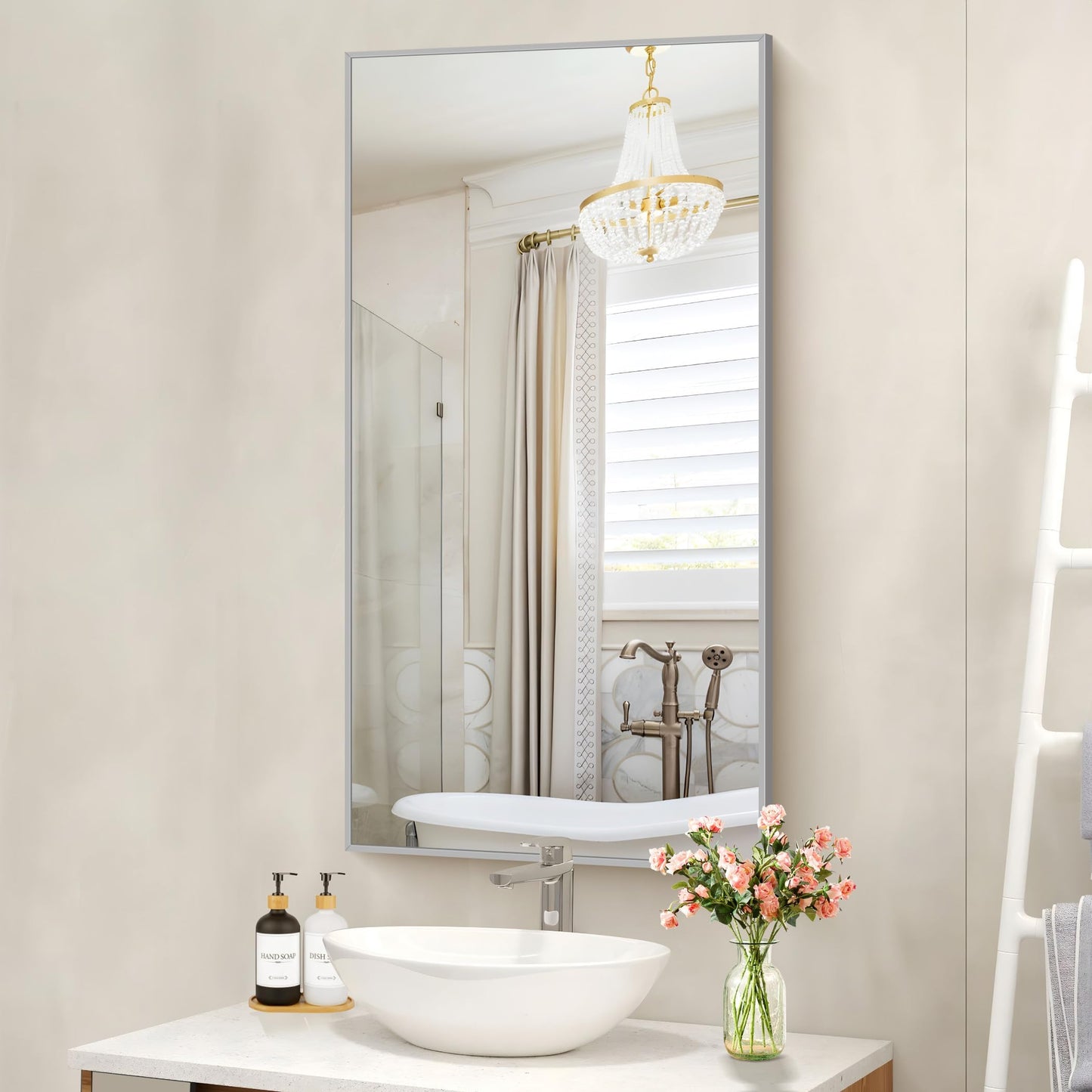 40x48 Black Bathroom Mirror