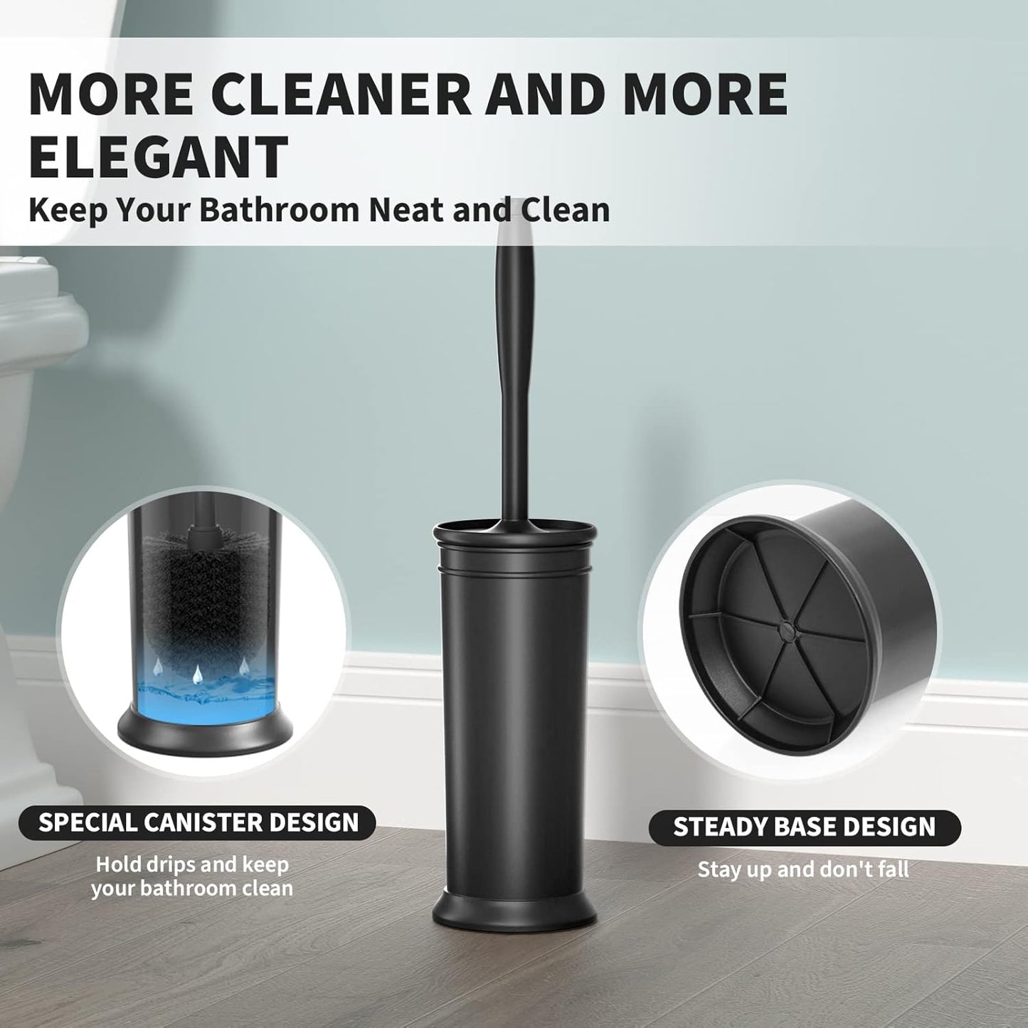 UPTRONIC Toilet Brush Set – Black