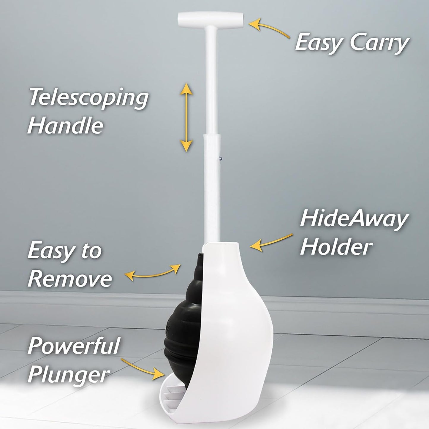 Clorox Toilet Plunger with Hideaway Caddy