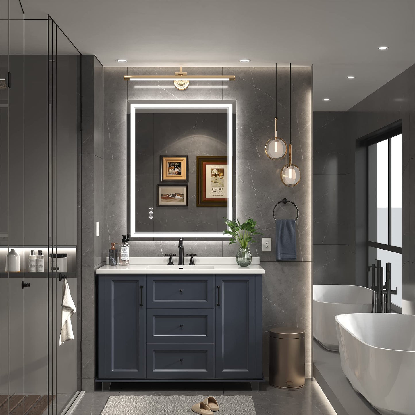 110x40" LED Bathroom Mirror