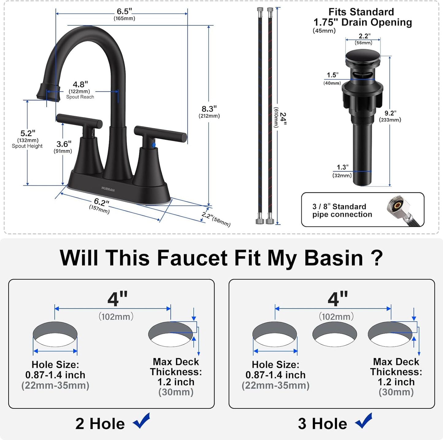 Hurran Matte Black Faucet