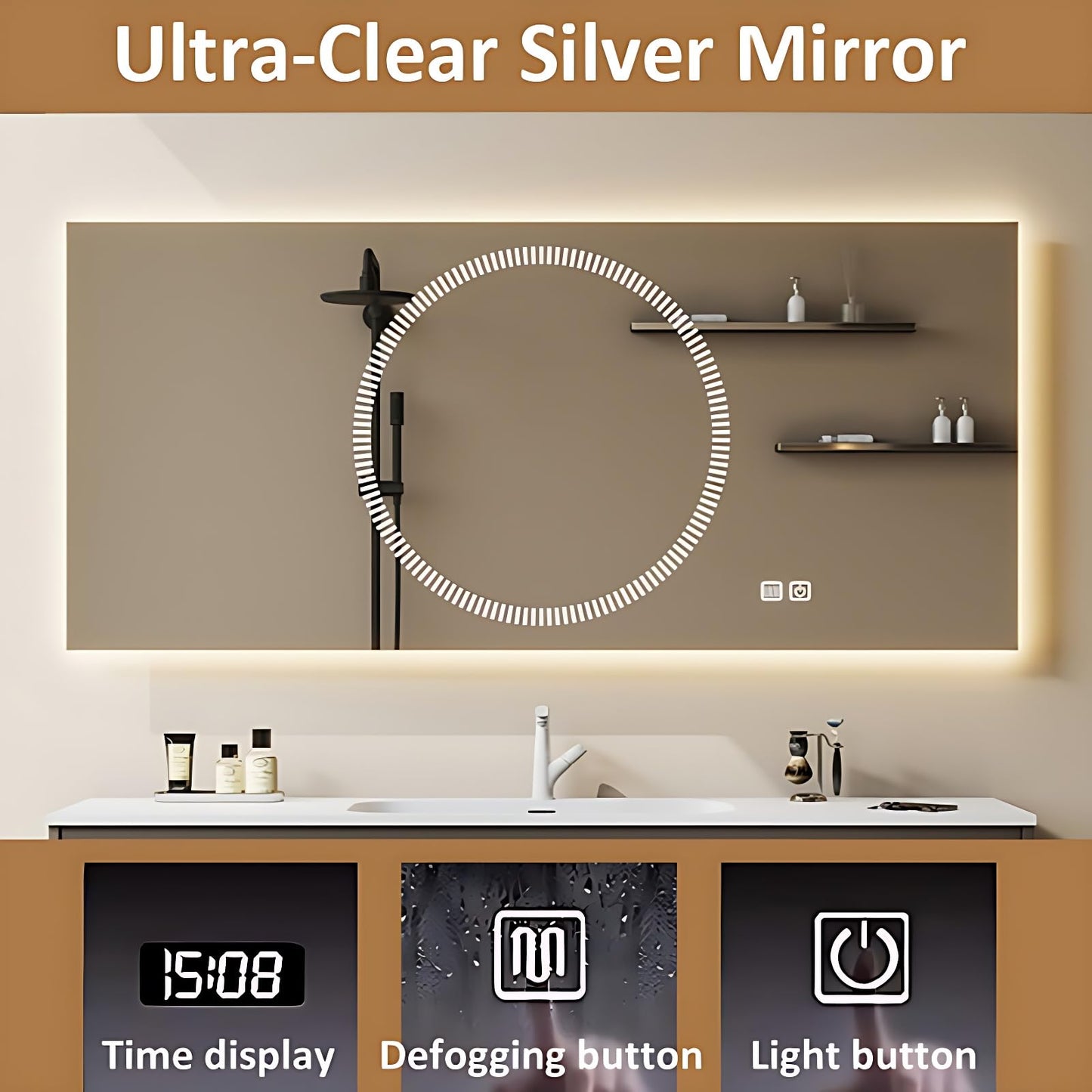 72" Vanity with LED Mirror