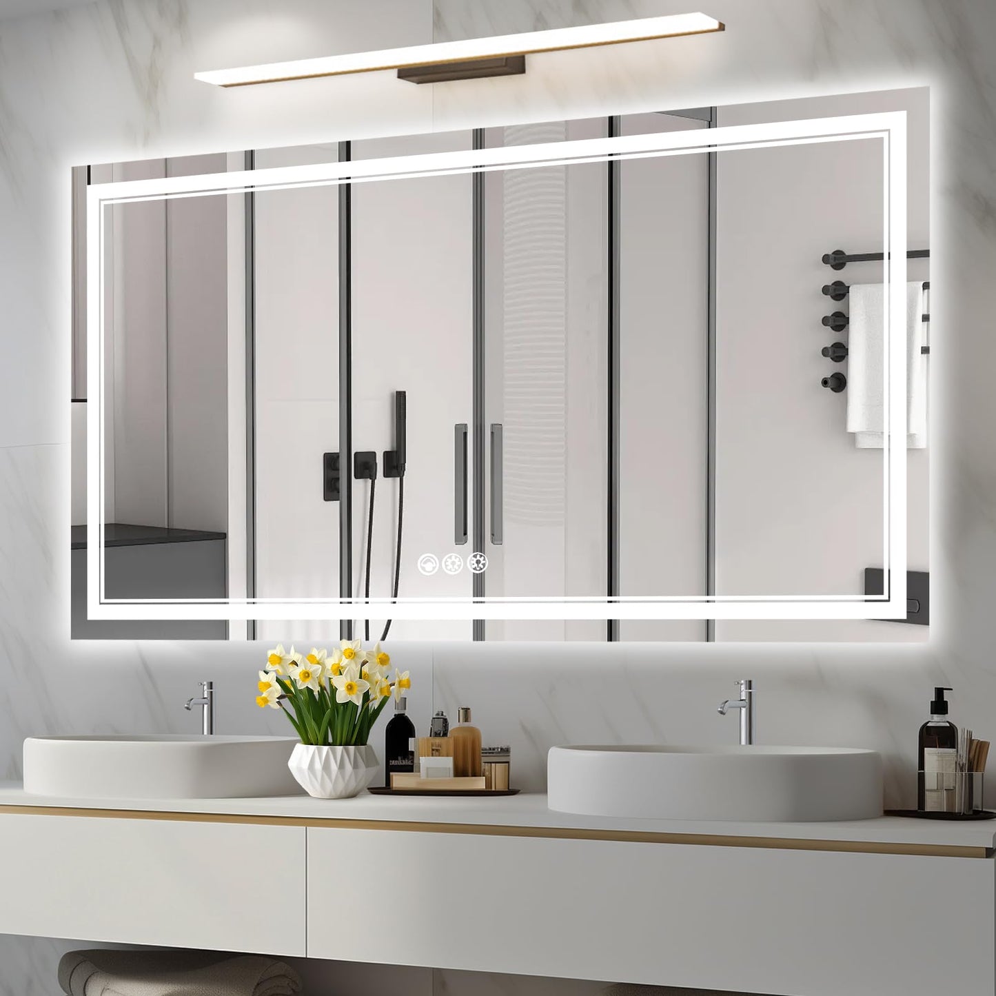 110x40" LED Bathroom Mirror