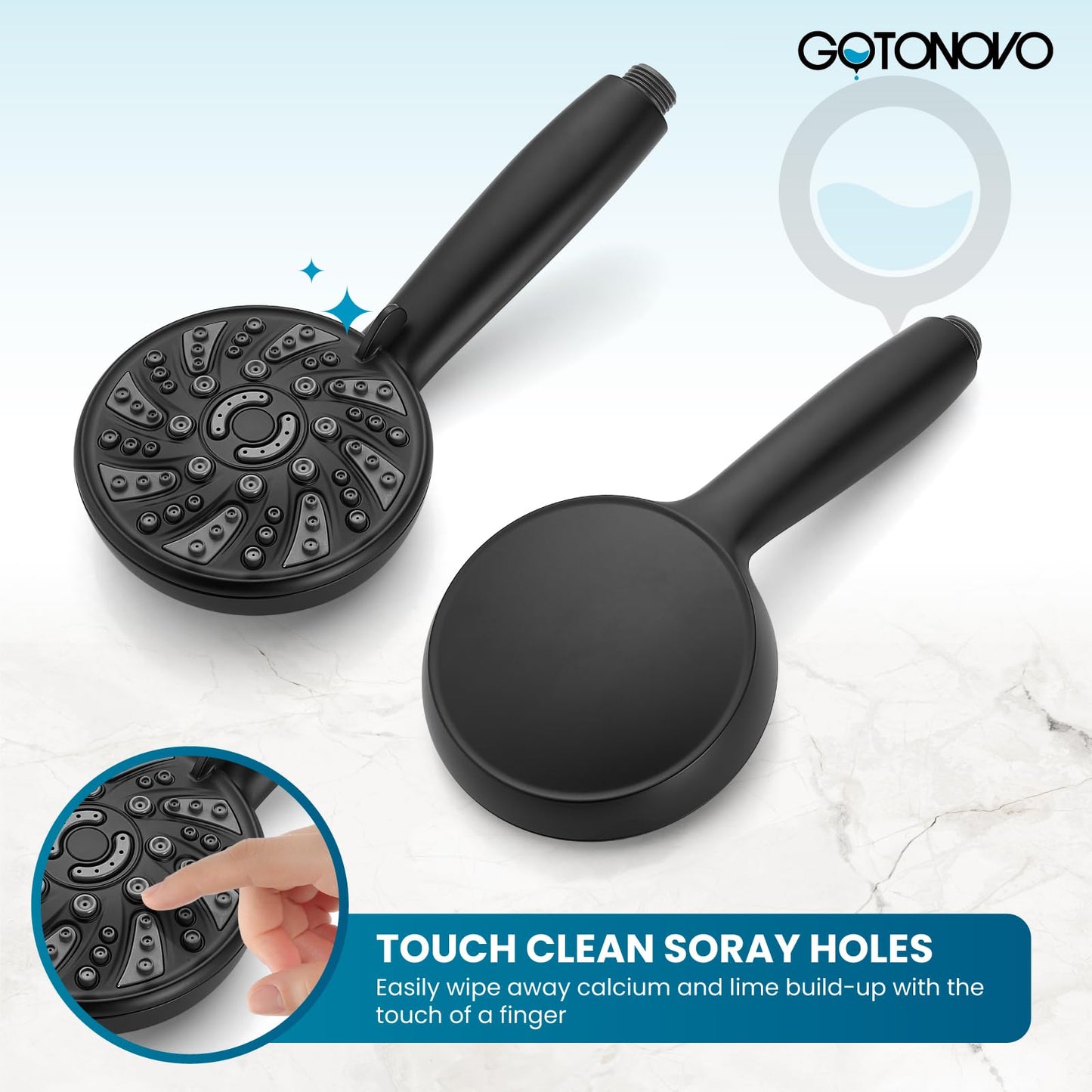 gotonovo Matte Black Shower Set
