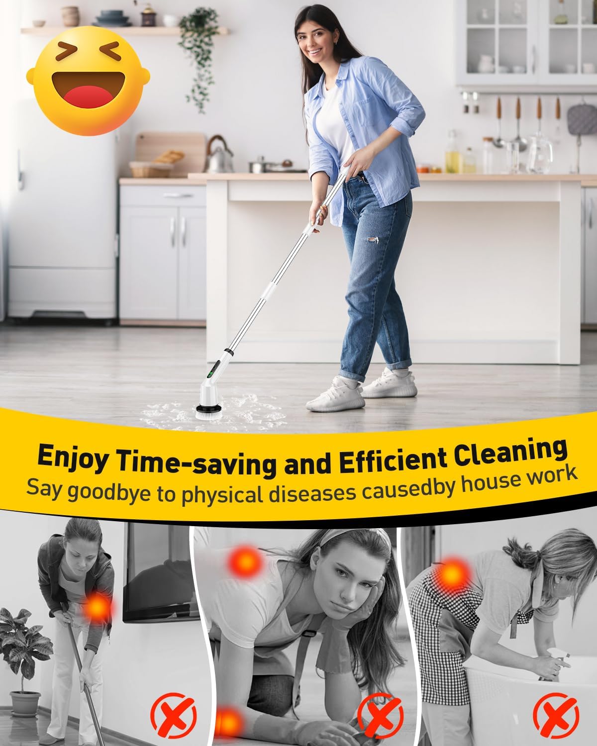 Cordless Electric Spin Scrubber