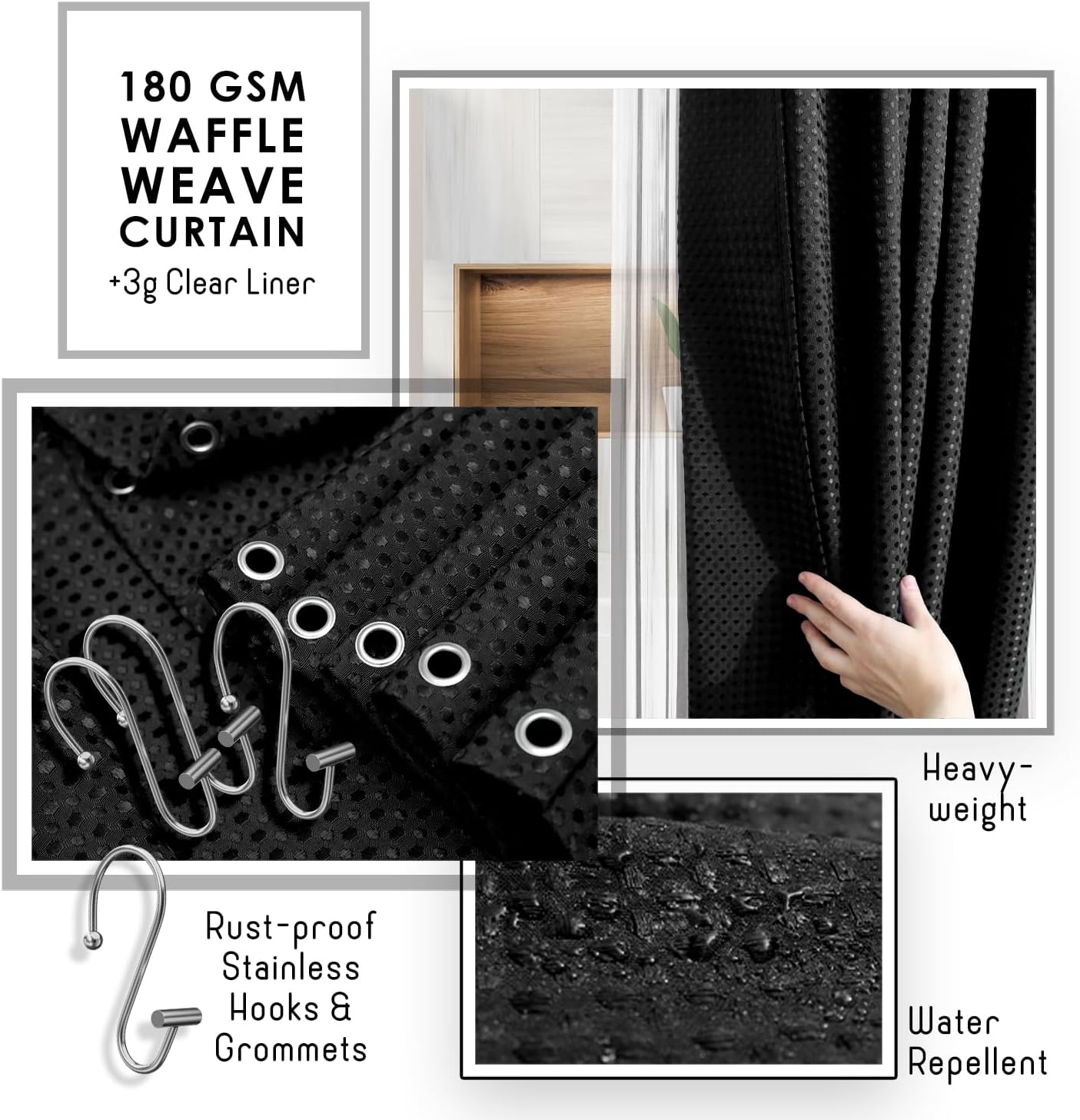 Bathroom Accessory Set – 27PC Black