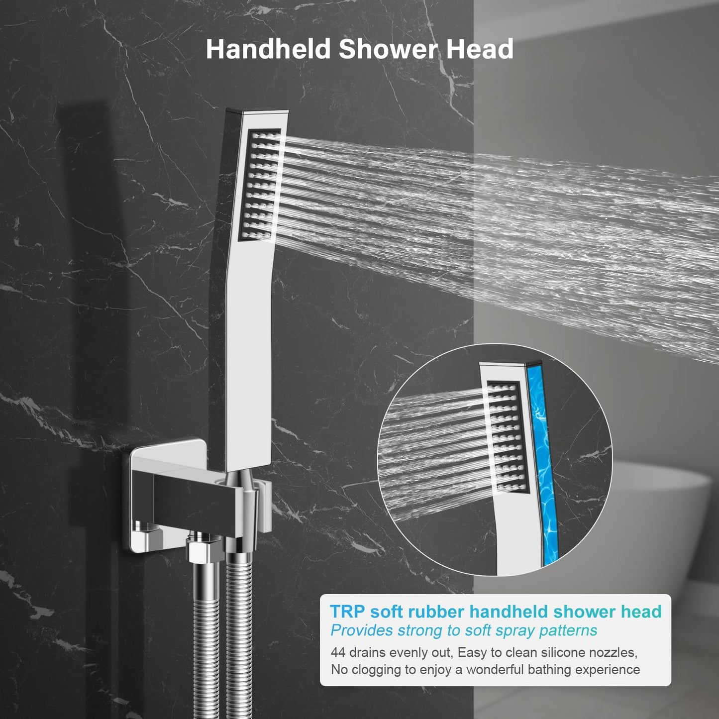 Black Shower Faucet Set - 10"