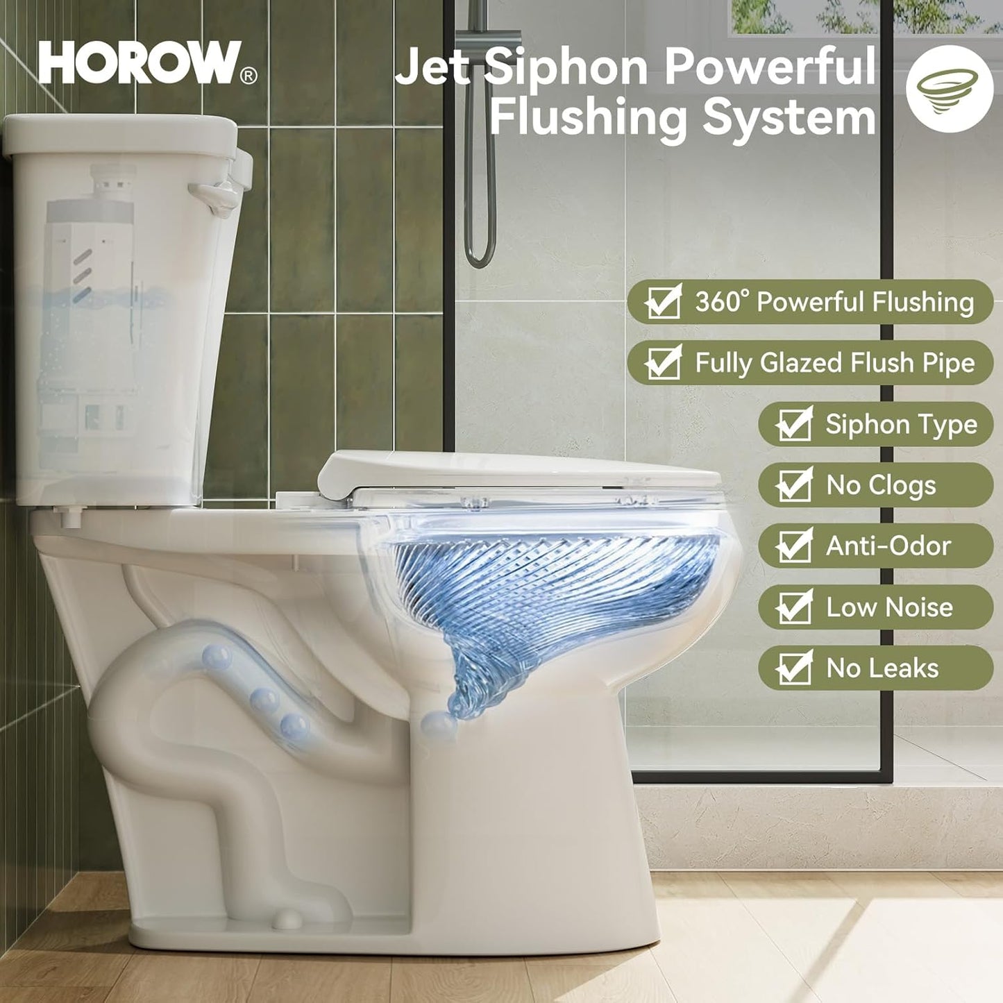 HOROW ADA Toilet – 1.28 GPF, White