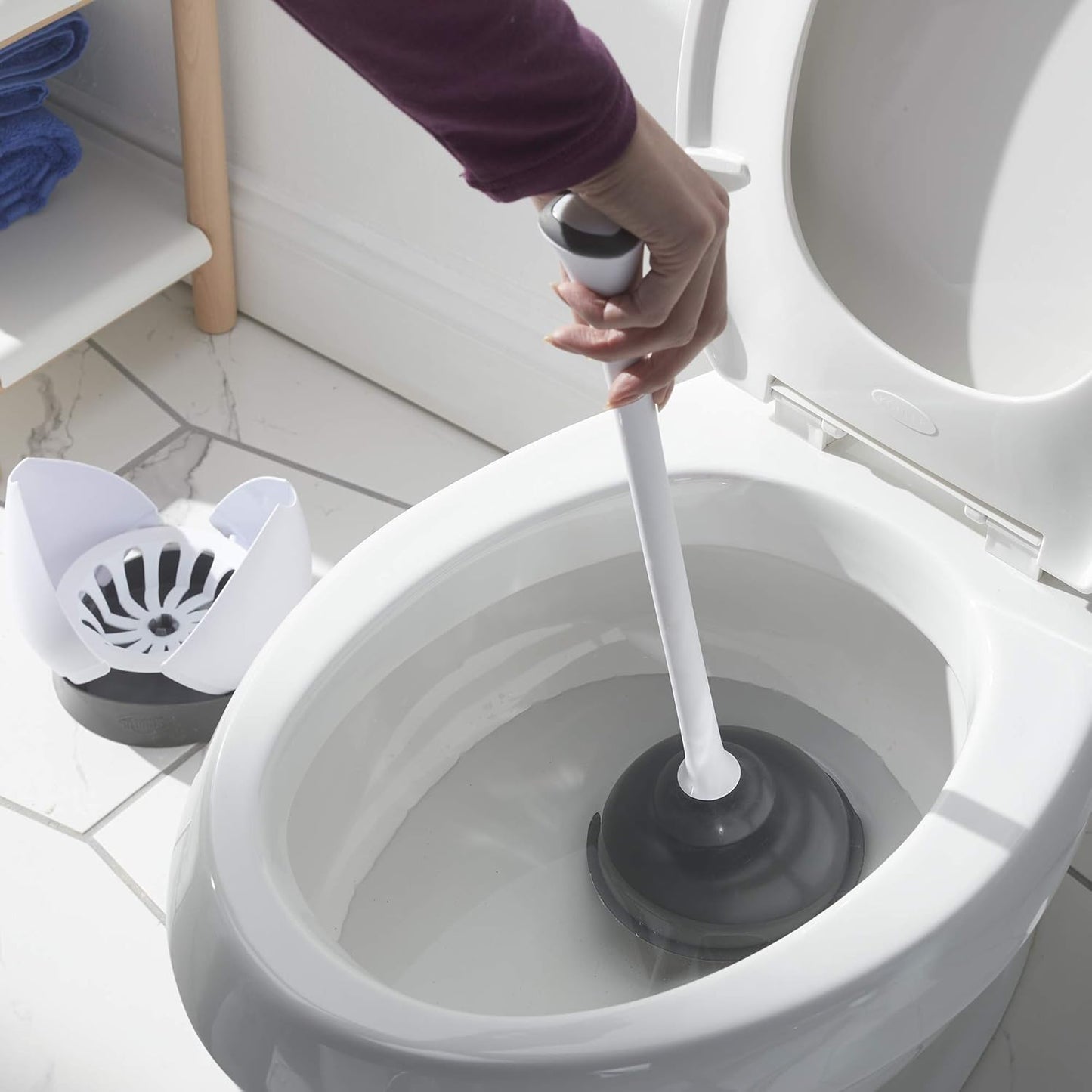 Clorox Toilet Plunger with Hideaway Caddy