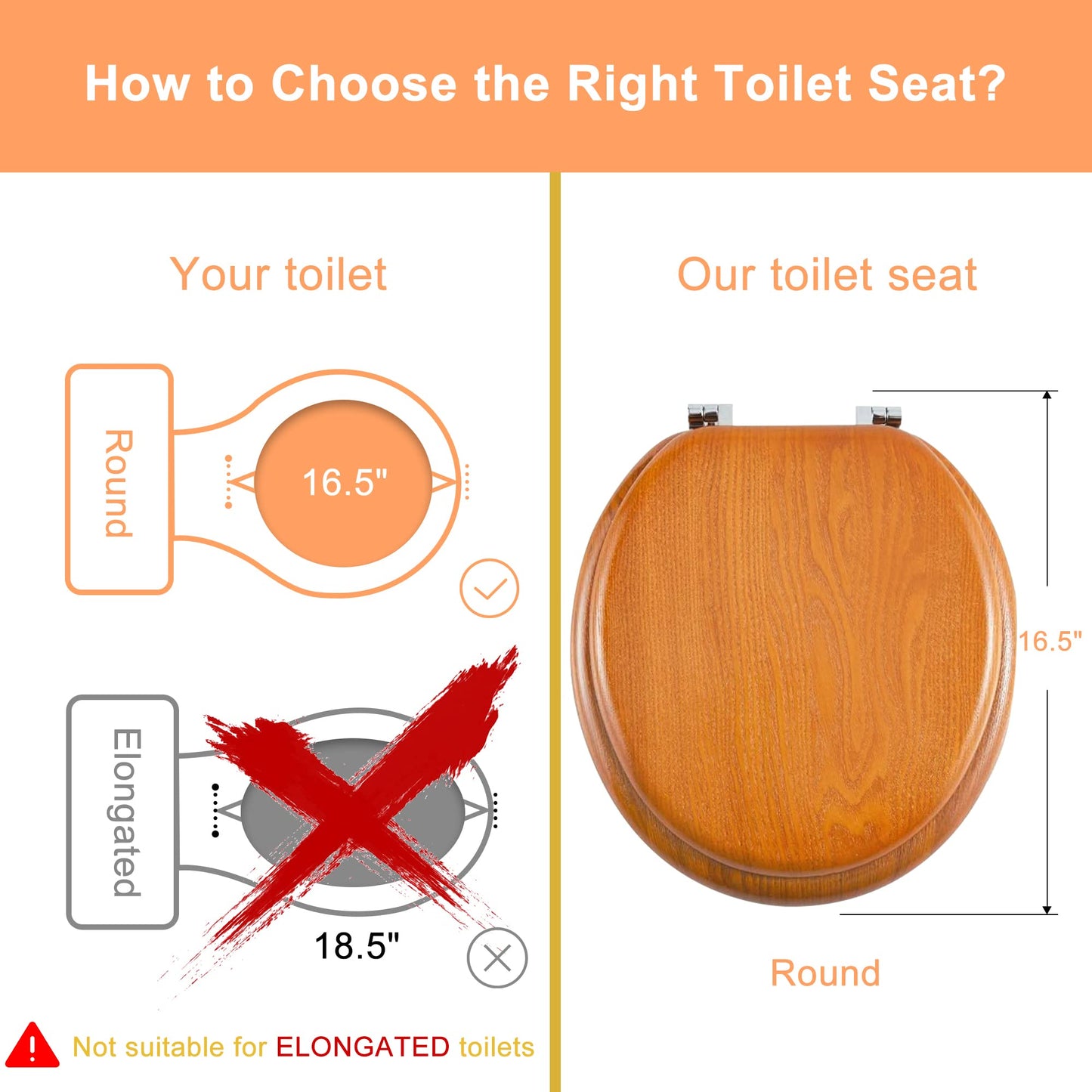 Angel Shield Wood Toilet Seat