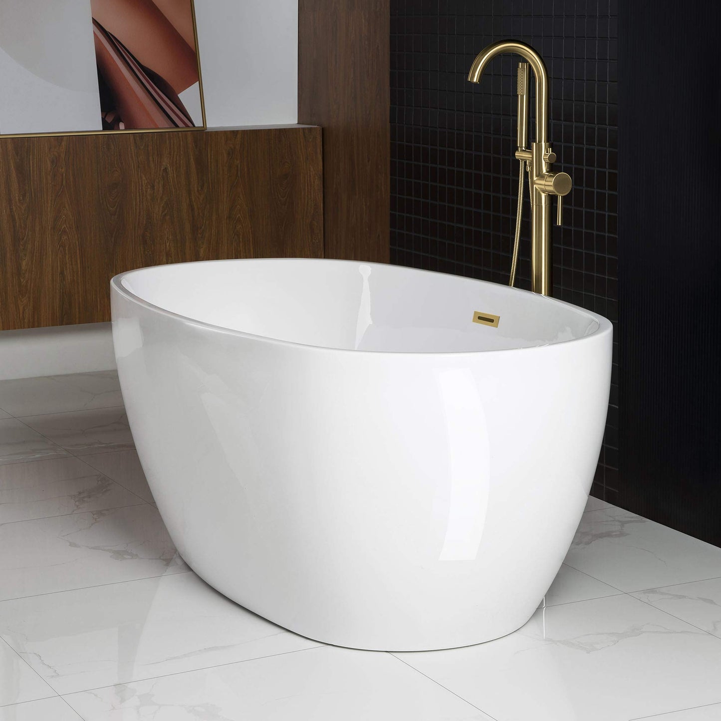 59" WOODBRIDGE Tub - White