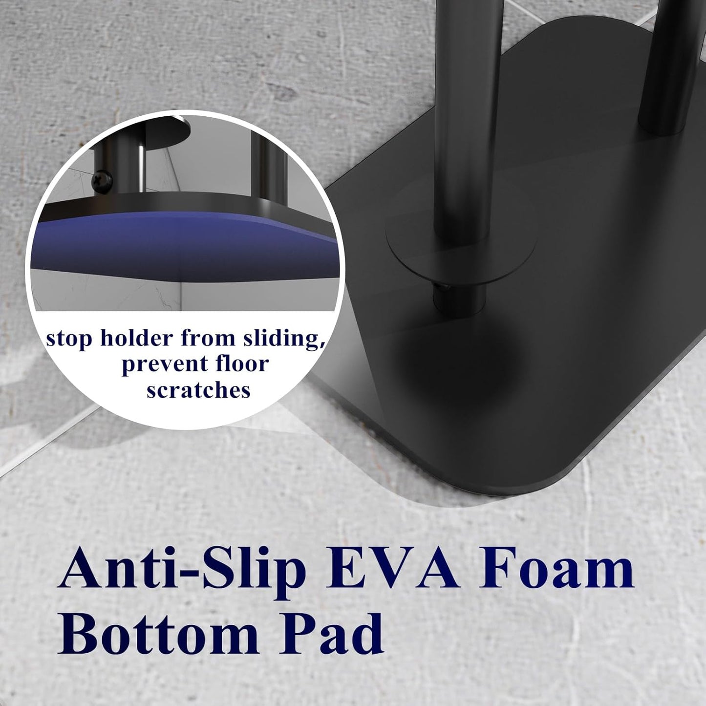 Kitsure Free-Standing Toilet Paper Holder, Black