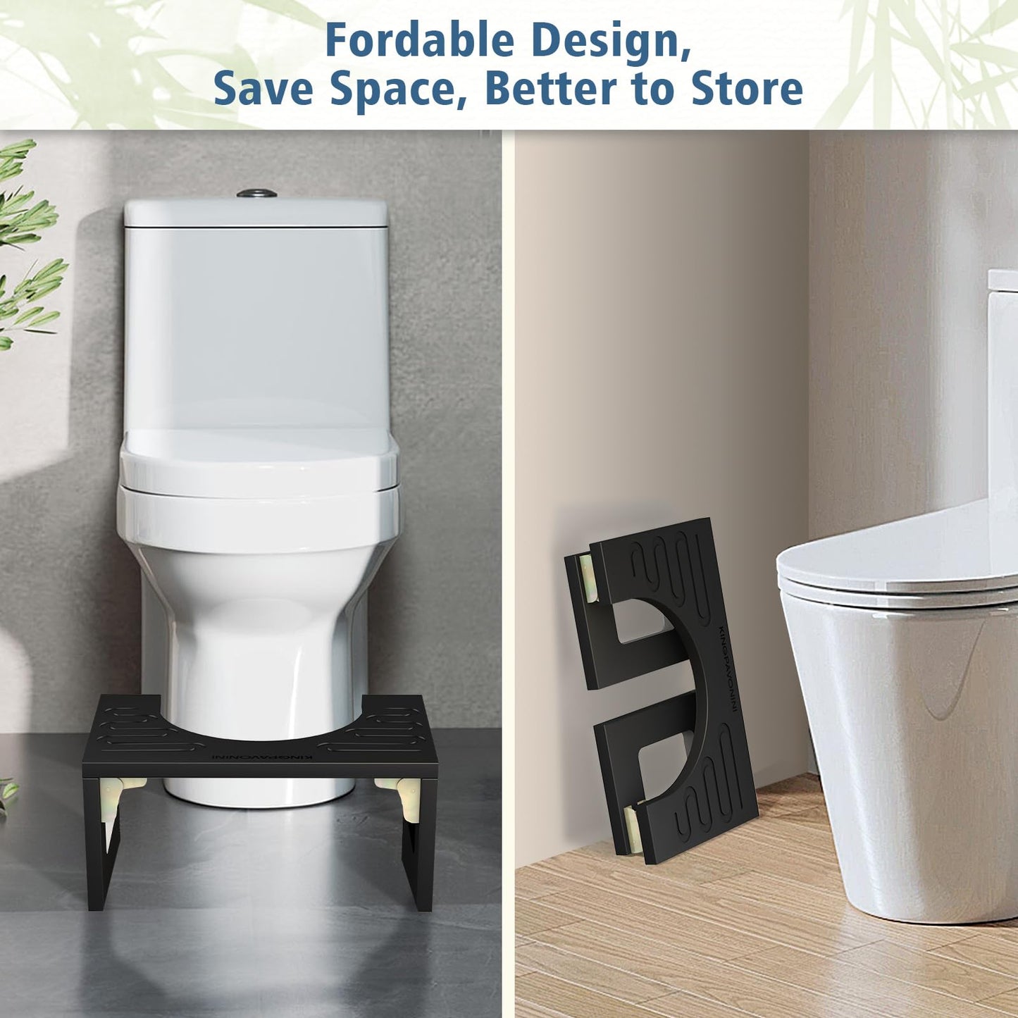 Adjustable Bamboo Toilet Stool – 7"/9"