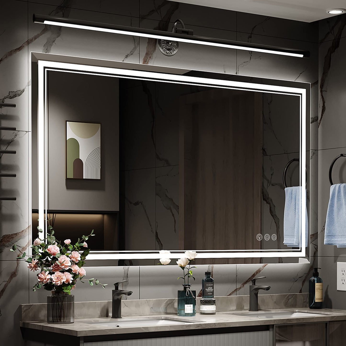 110x40" LED Bathroom Mirror