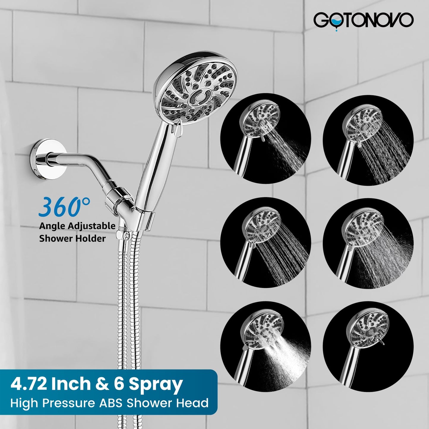 gotonovo Matte Black Shower Set