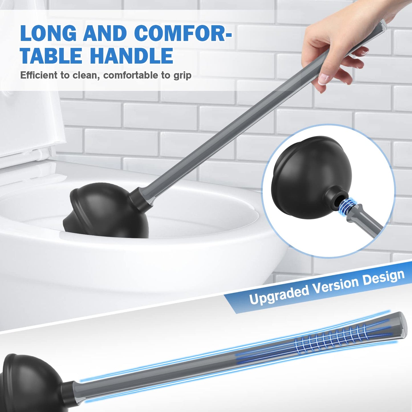 Toilet Brush & Plunger Set – Black