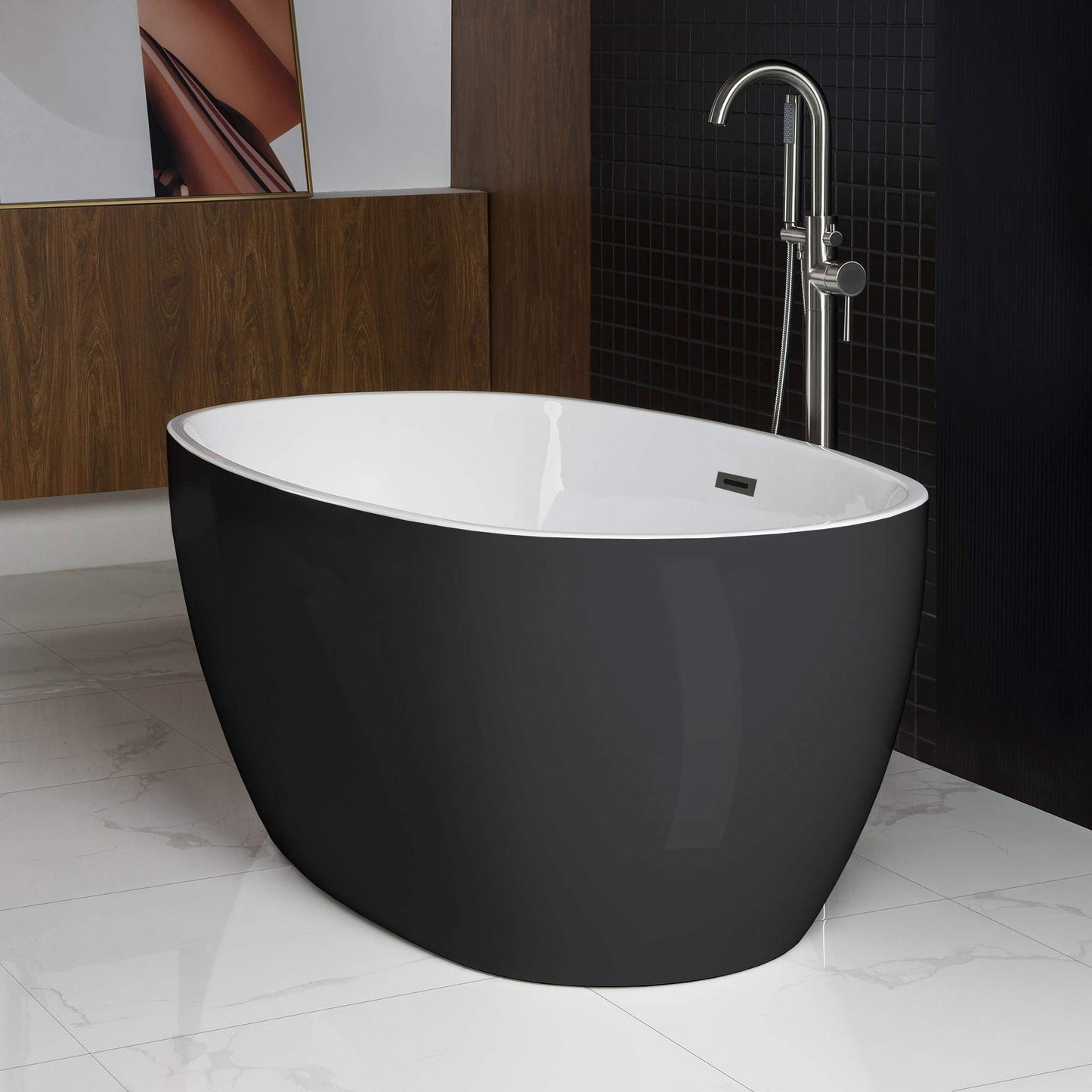 59" WOODBRIDGE Tub - White