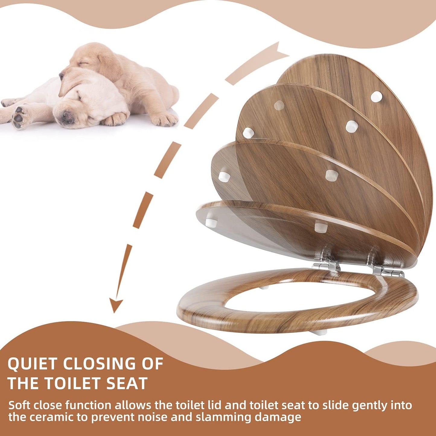 Angol Shiold Elongated Wood Toilet Seat