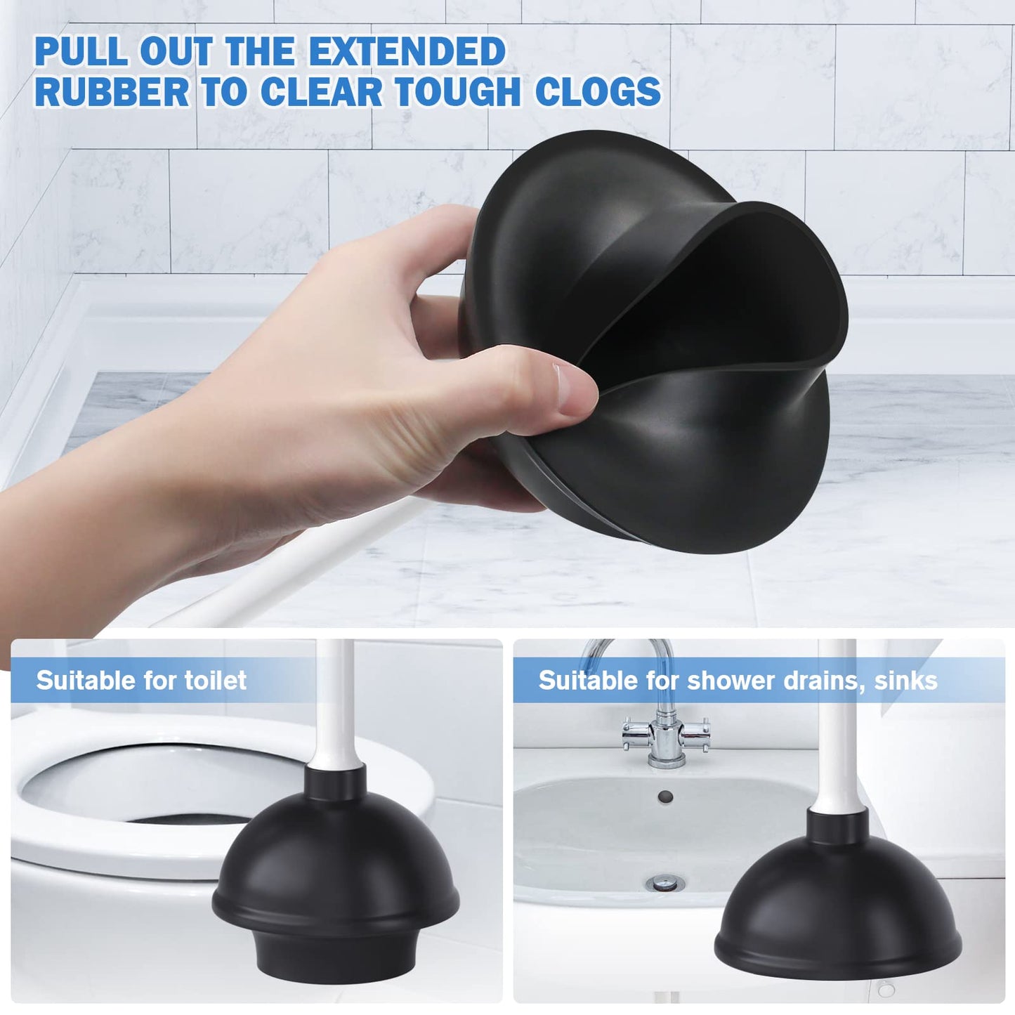 Toilet Brush & Plunger Set – Black