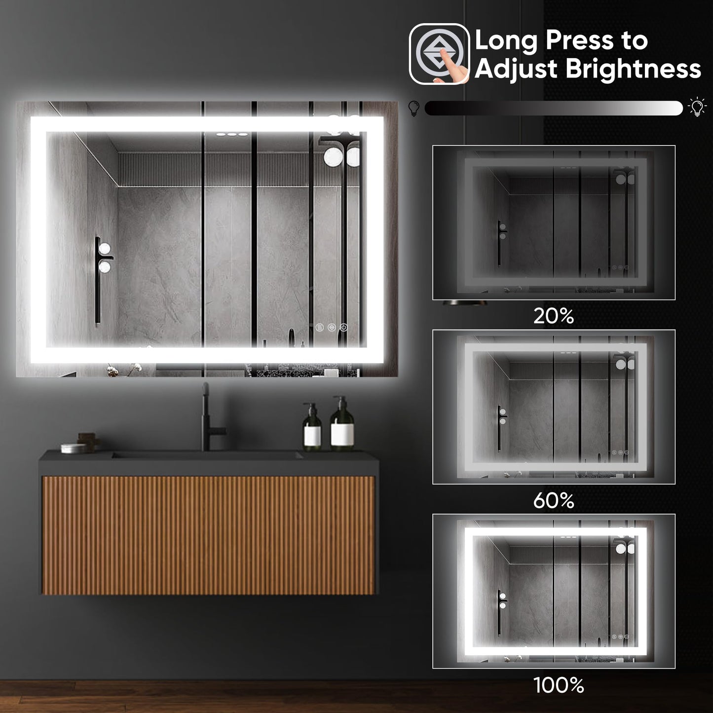 Antok 36x48 LED Bathroom Mirror