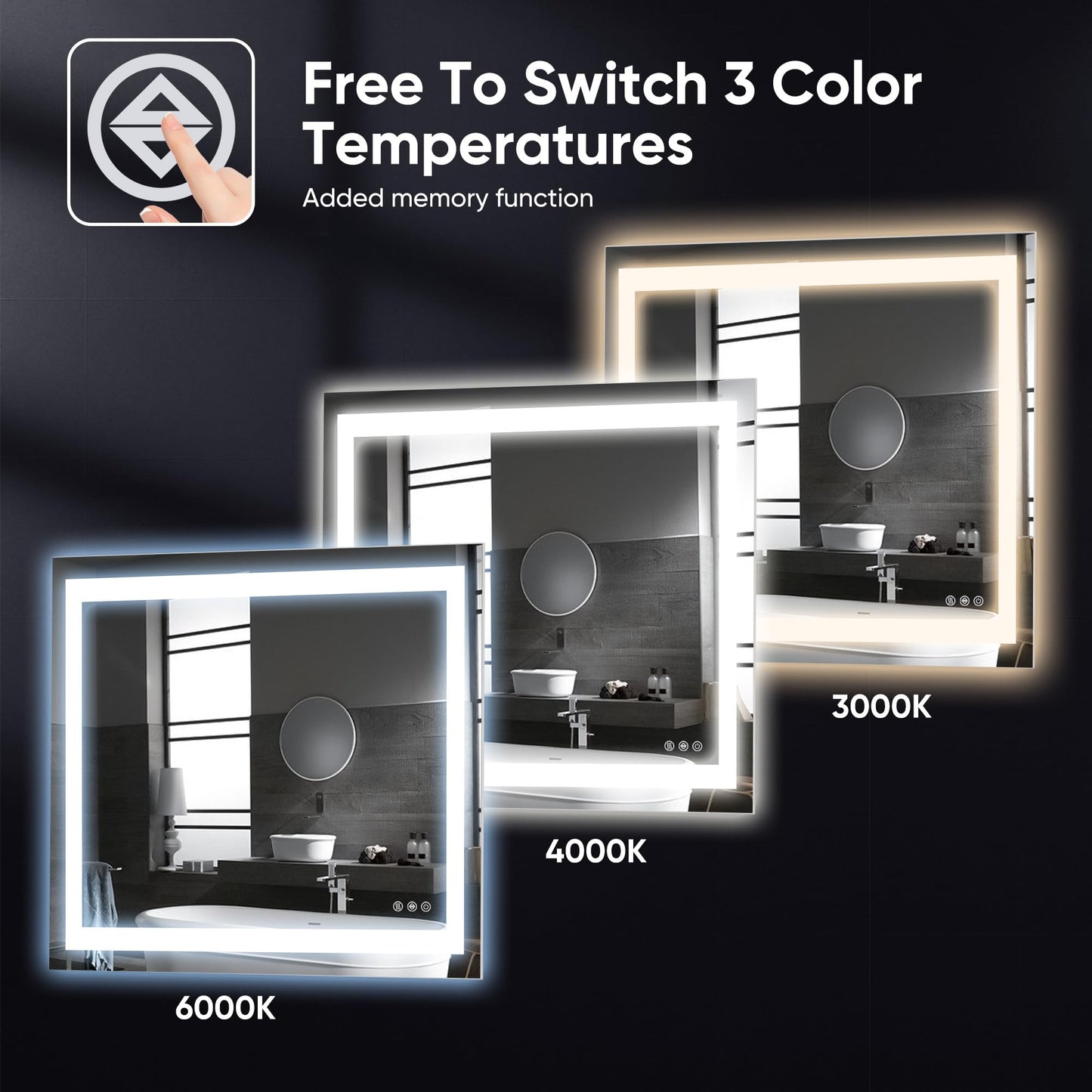 Antok 36x48 LED Bathroom Mirror