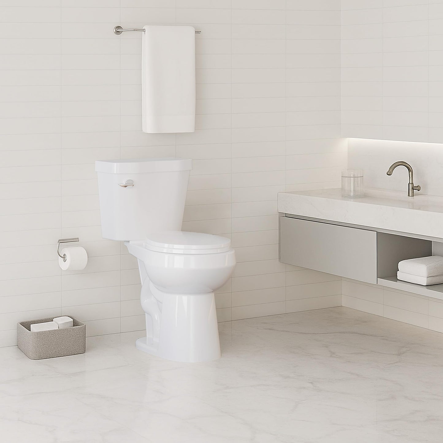 21" ADA Toilet – Dual Flush, White