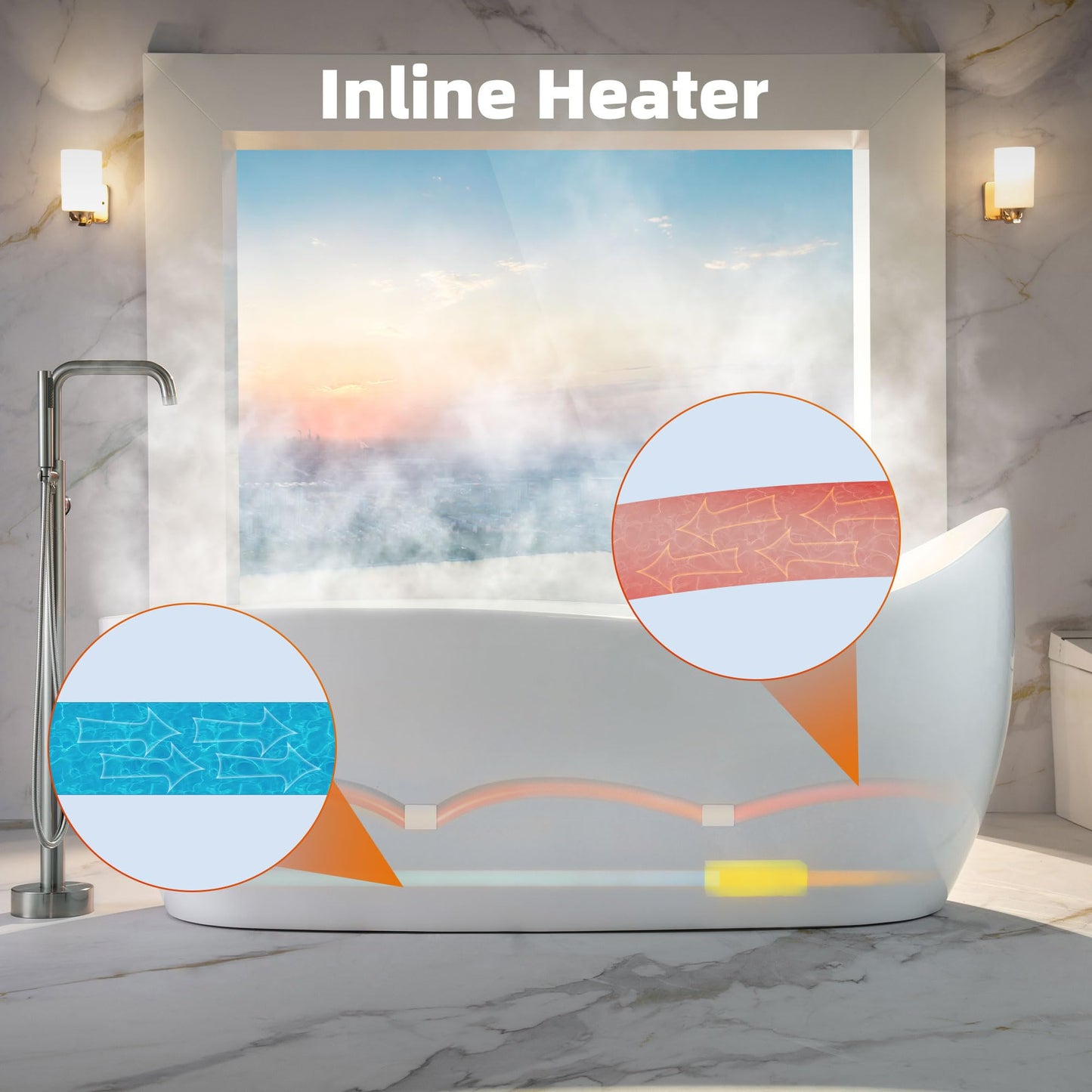 72" WOODBRIDGE Whirlpool Tub