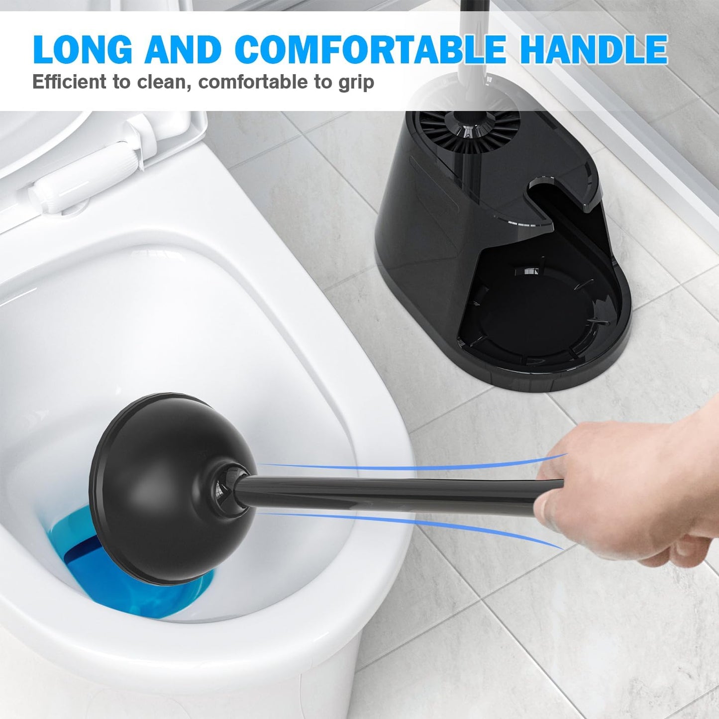 Toilet Cleaner Set – White & Grey